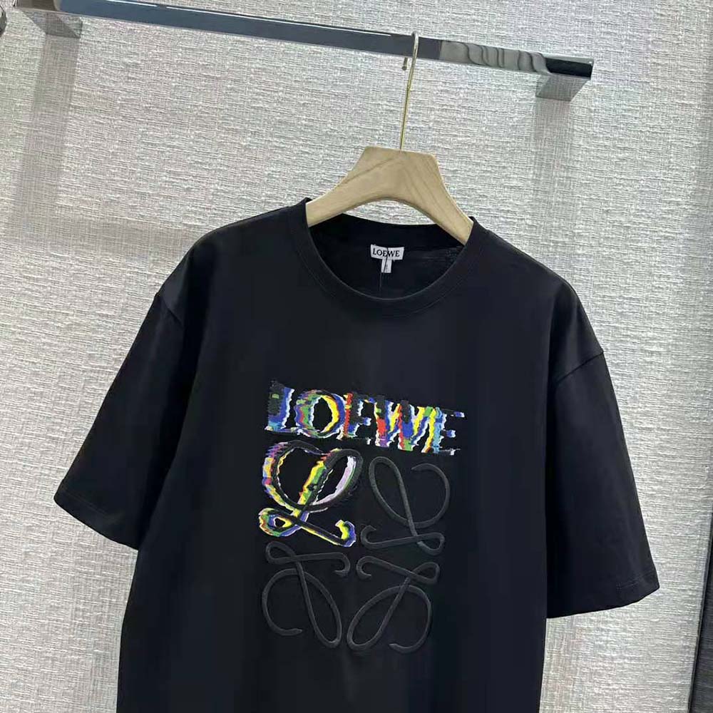 Loewe Men Glitch Anagram T-shirt in Cotton-Black - image 4