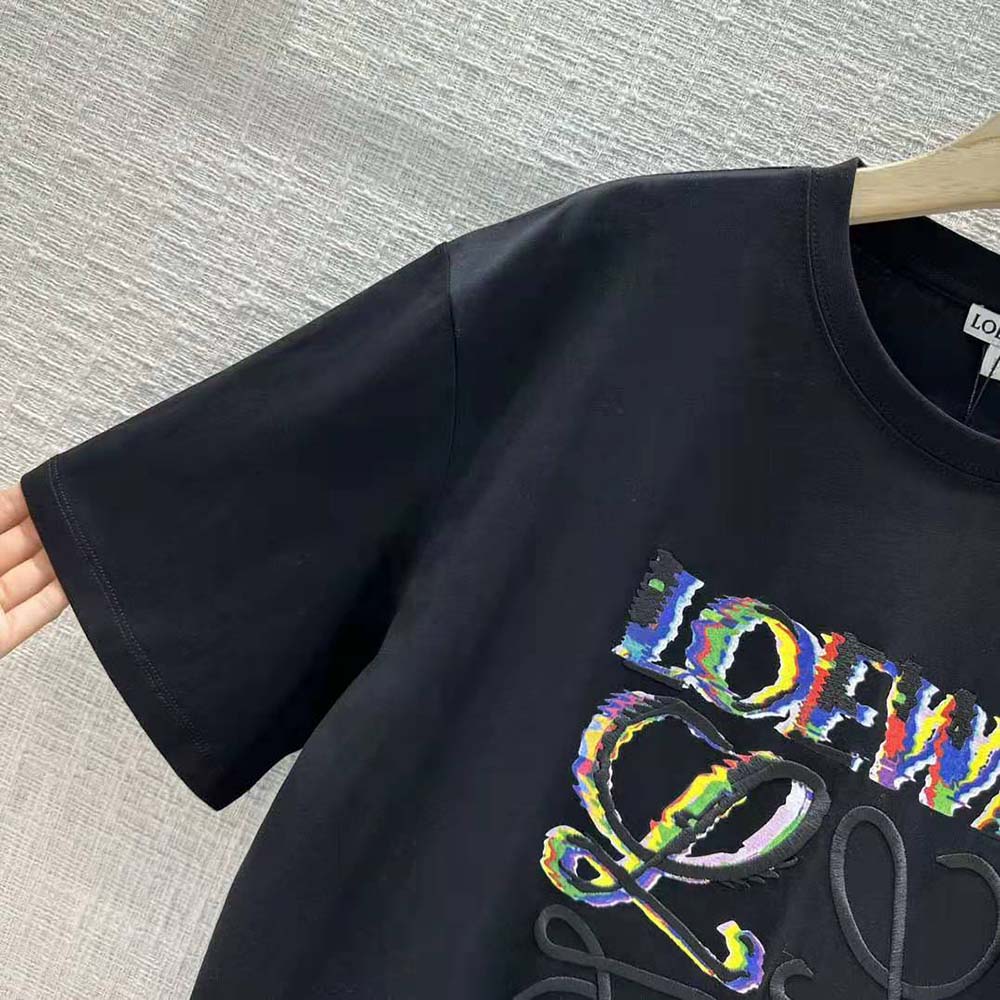 Loewe Men Glitch Anagram T-shirt in Cotton-Black - image 5