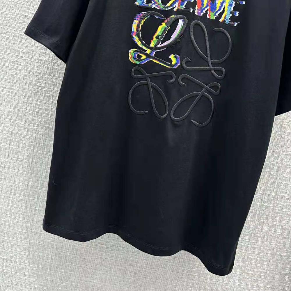 Loewe Men Glitch Anagram T-shirt in Cotton-Black - image 9
