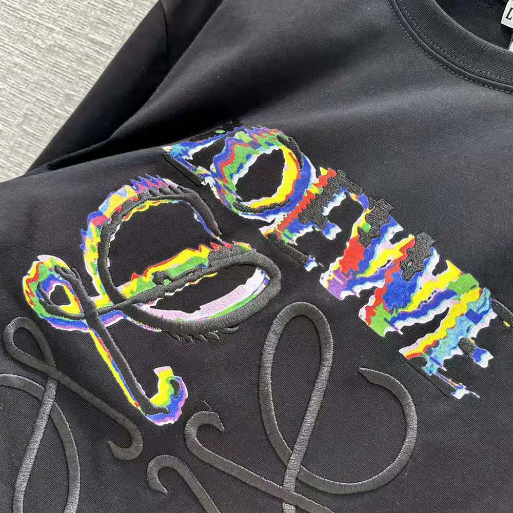 Loewe Men Glitch Anagram T-shirt in Cotton-Black - image 7
