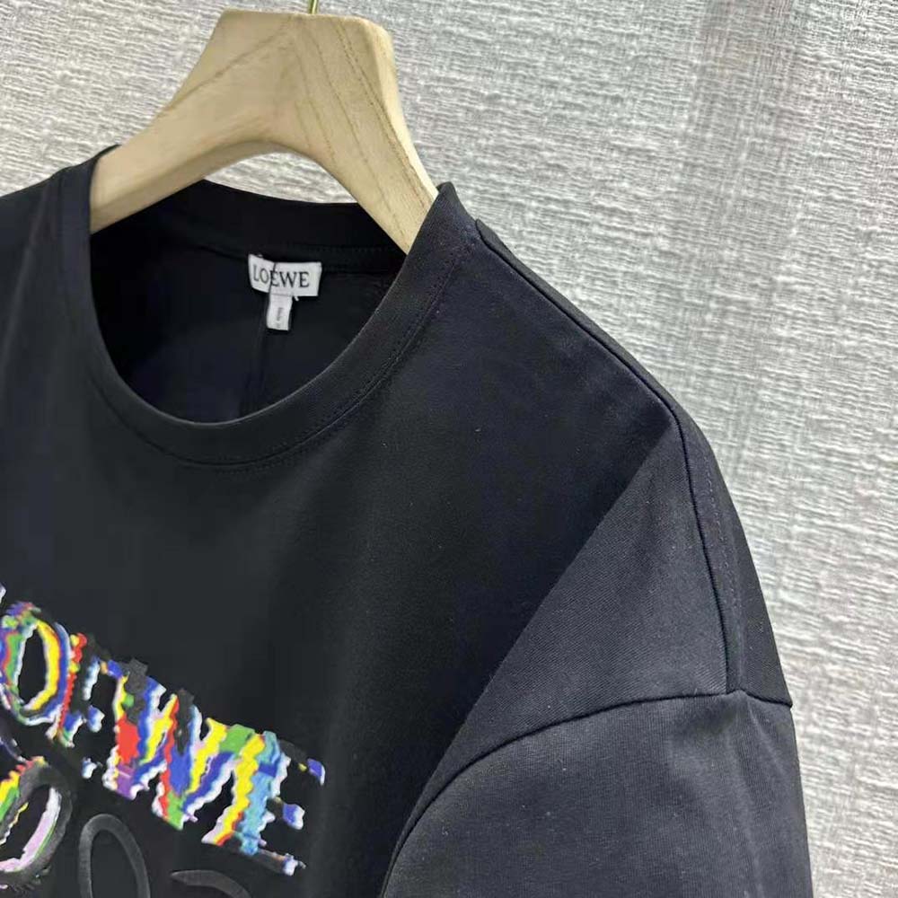 Loewe Men Glitch Anagram T-shirt in Cotton-Black - image 6