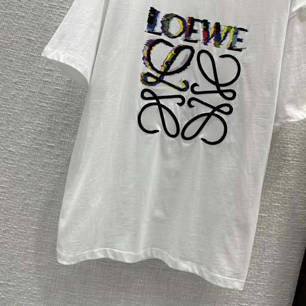 Loewe Men Glitch Anagram T-shirt in Cotton-White - image 7