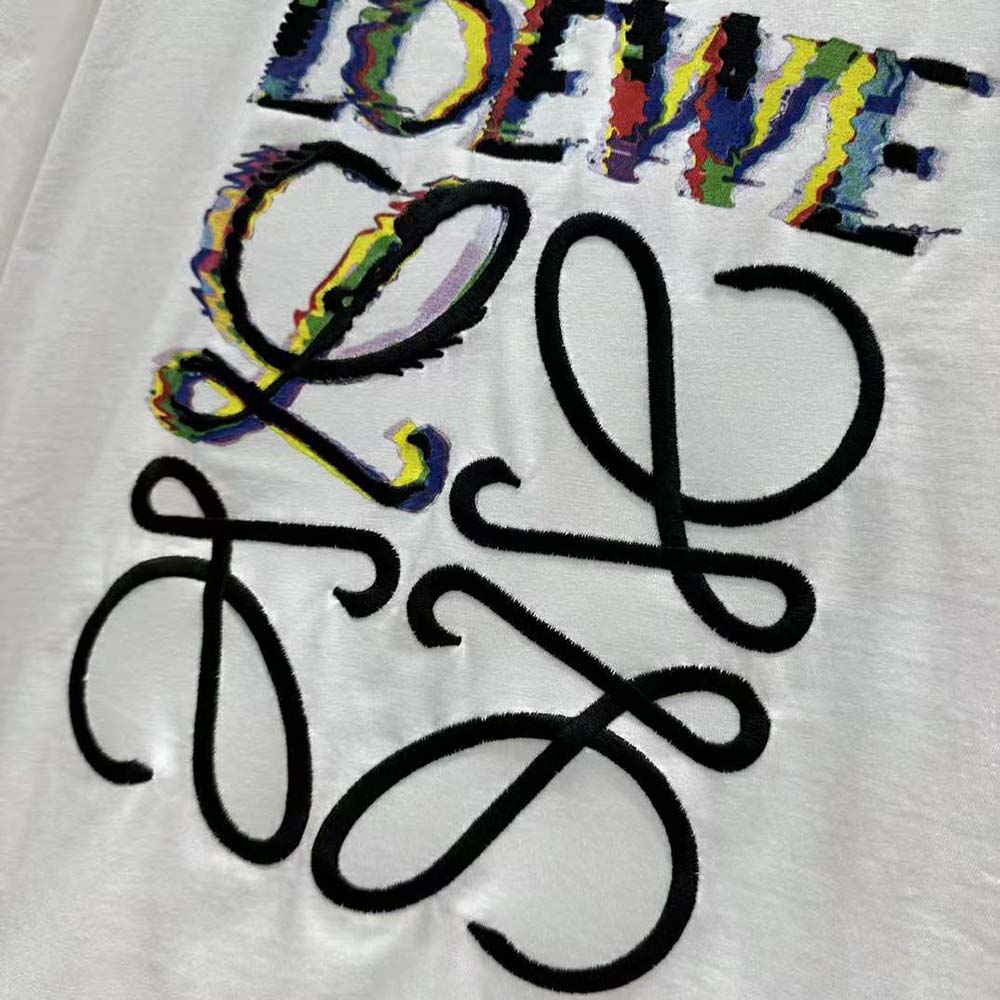 Loewe Men Glitch Anagram T-shirt in Cotton-White - image 9
