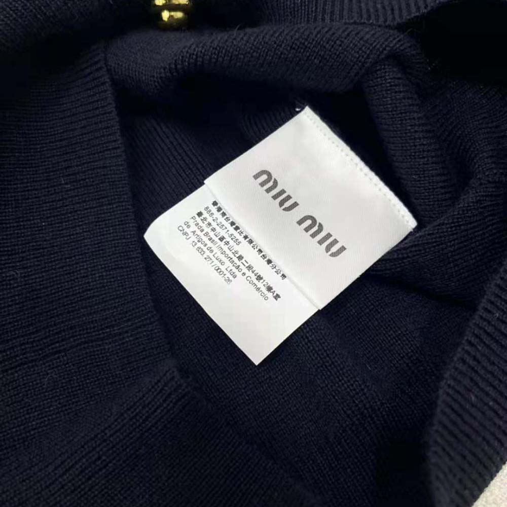 Miu Miu Women Cashmere Cardigan with Intarsia Logo - image 9