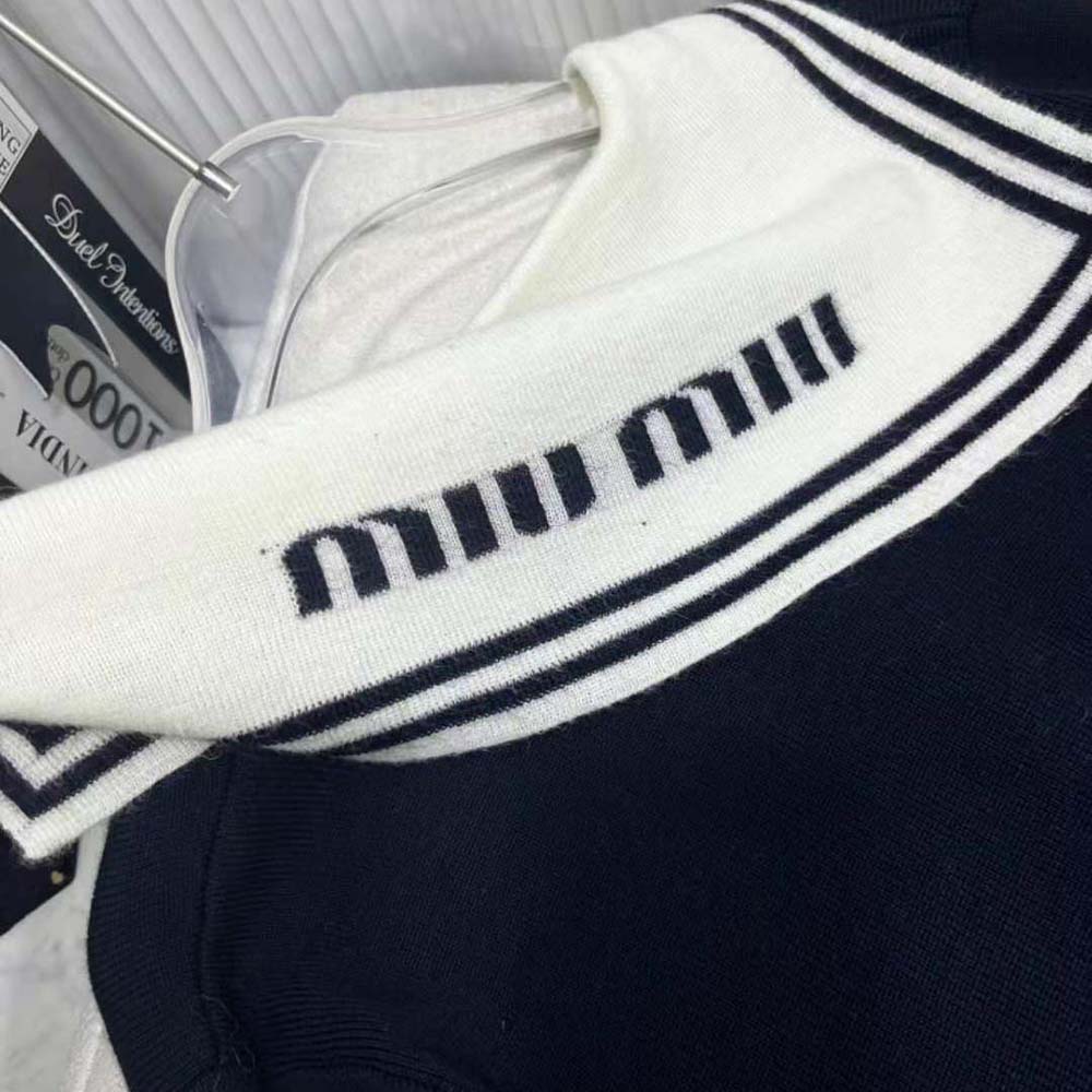 Miu Miu Women Cashmere Cardigan with Intarsia Logo - image 7