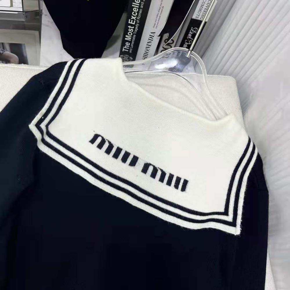 Miu Miu Women Cashmere Cardigan with Intarsia Logo - image 6