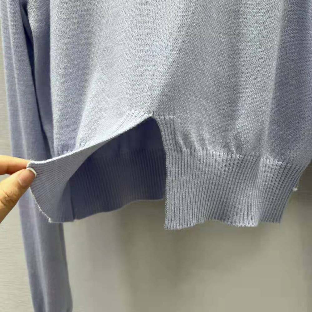 Miu Miu Women Cashmere Crew-Neck Sweater-Blue - image 7
