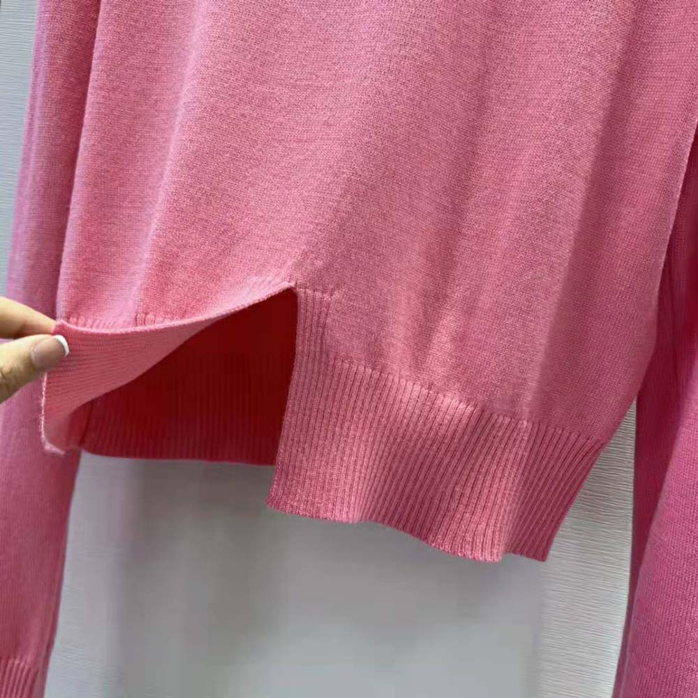 Miu Miu Women Cashmere Crew-Neck Sweater-Pink - image 6
