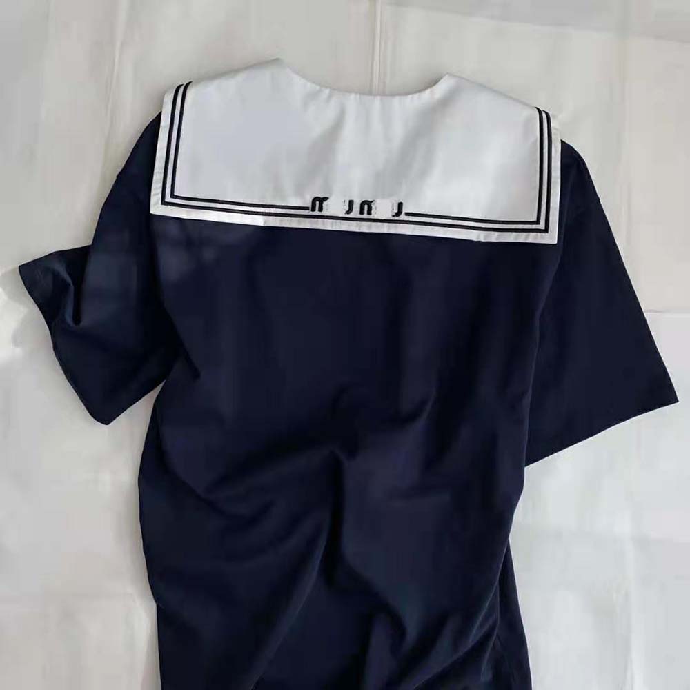 Miu Miu Women Cotton T-shirt with Embroidered Logo - image 8