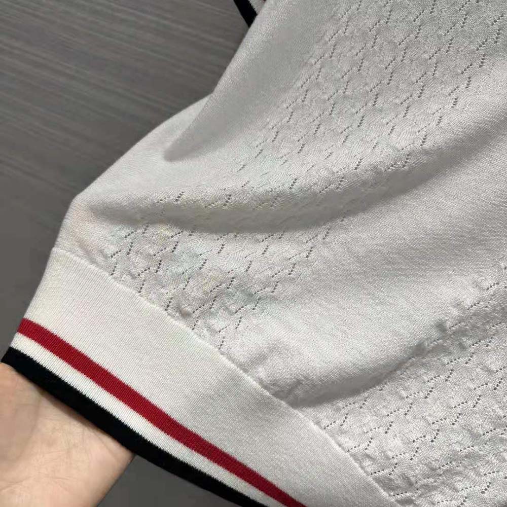 Miu Miu Women Cropped Silk and Cotton Polo Shirt-White - image 9