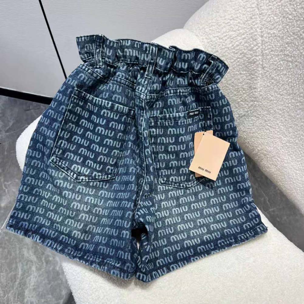 Miu Miu Women Denim Shorts with Coin Pocket - image 5