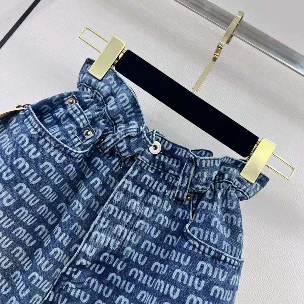 Miu Miu Women Denim Shorts with Coin Pocket - image 6