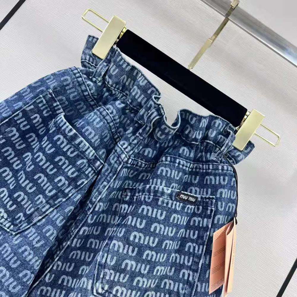 Miu Miu Women Denim Shorts with Coin Pocket - image 7