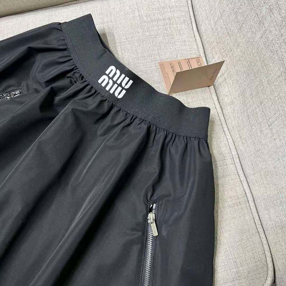 Miu Miu Women Full Technical Silk Skirt - image 5
