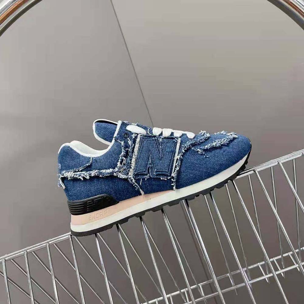 Miu Miu Women New Balance 574 x Miu Miu Denim Sneakers-Blue - image 7