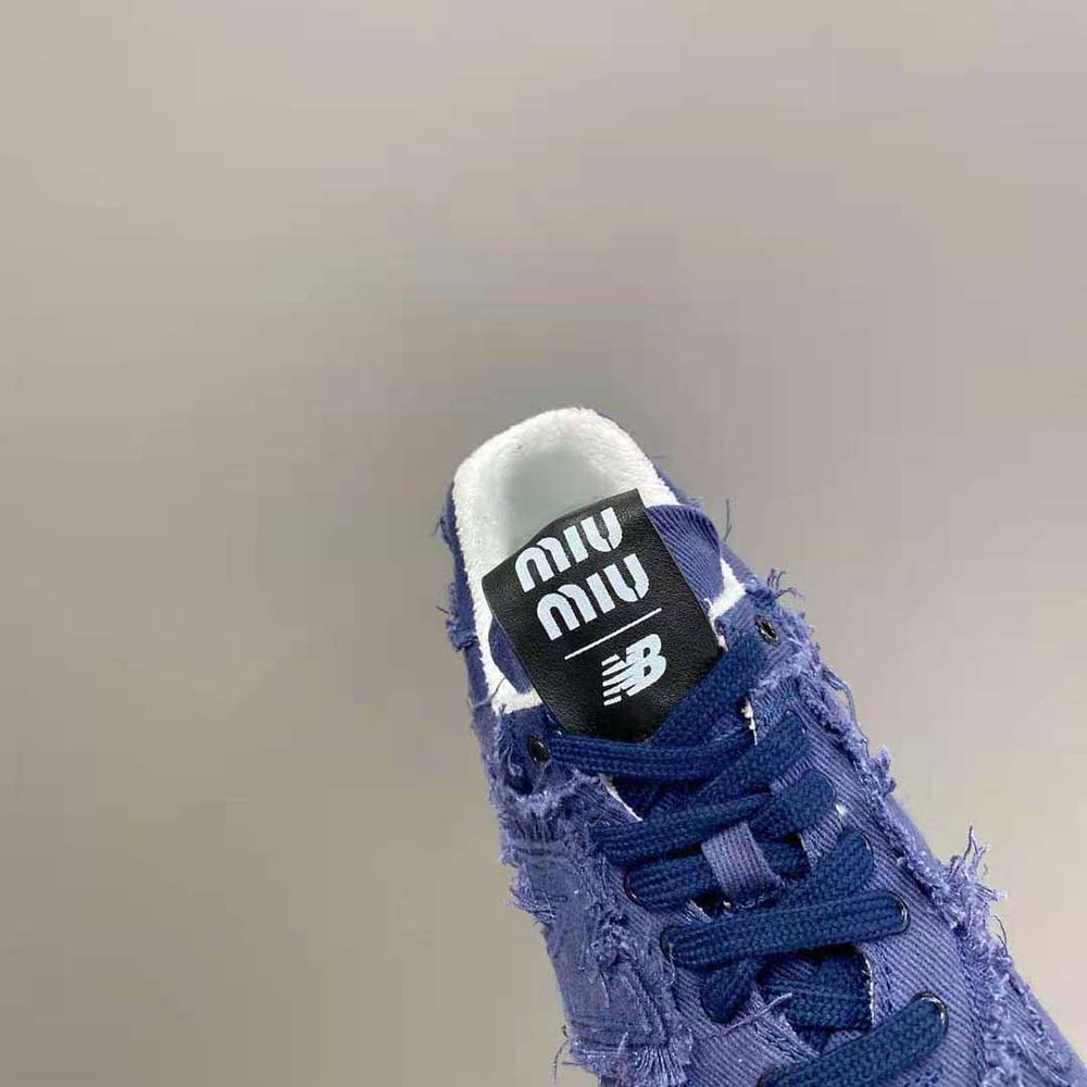 Miu Miu Women New Balance 574 x Miu Miu Denim Sneakers-Navy - image 9