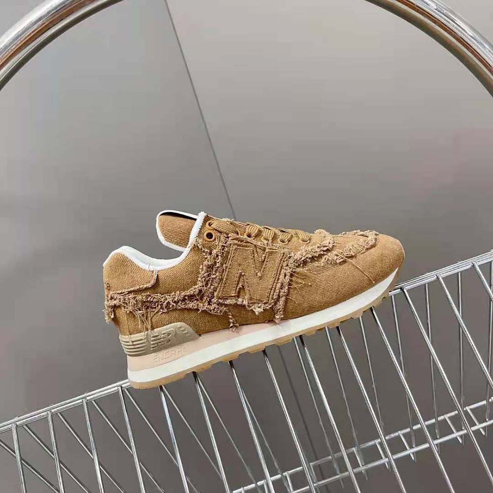 Miu Miu Women New Balance 574 x Miu Miu Marbleized Denim Sneakers-Brown - image 7