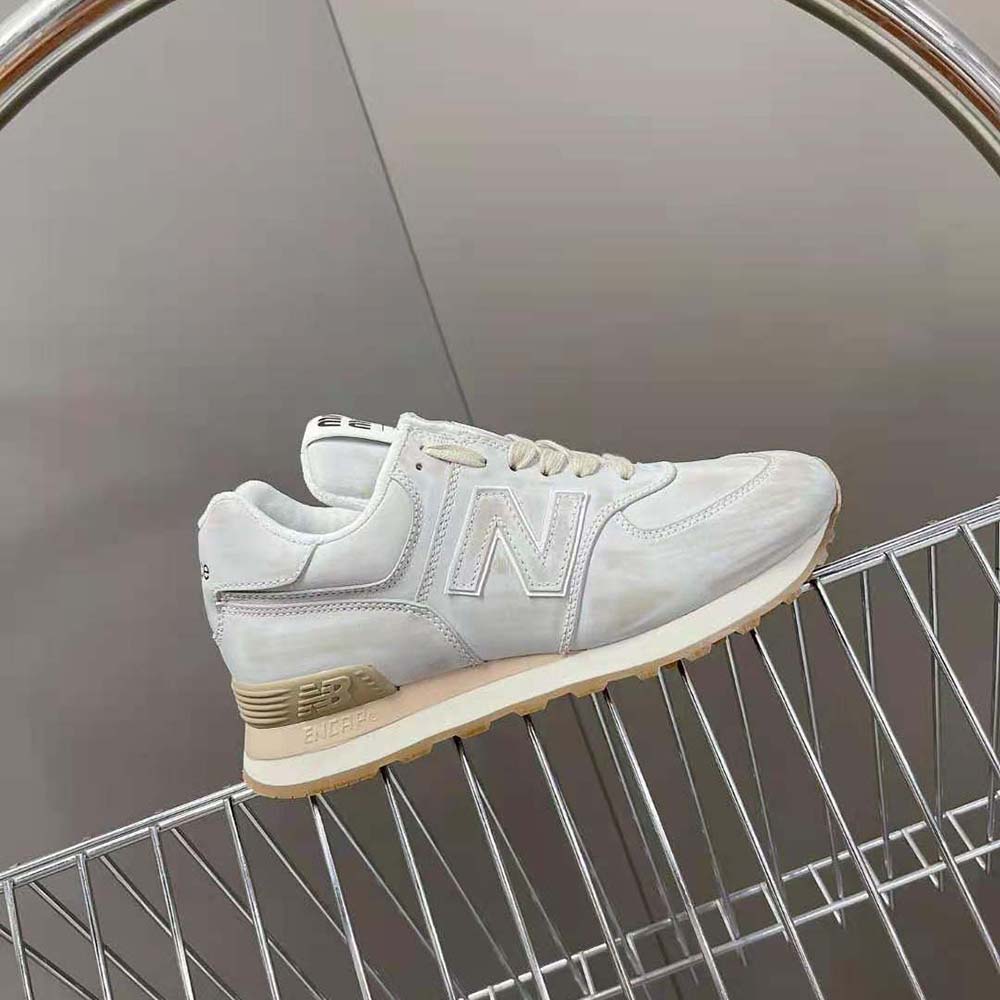Miu Miu Women New Balance 574 x Miu Miu Vintage-Effect Nappa Leather Sneakers - image 7