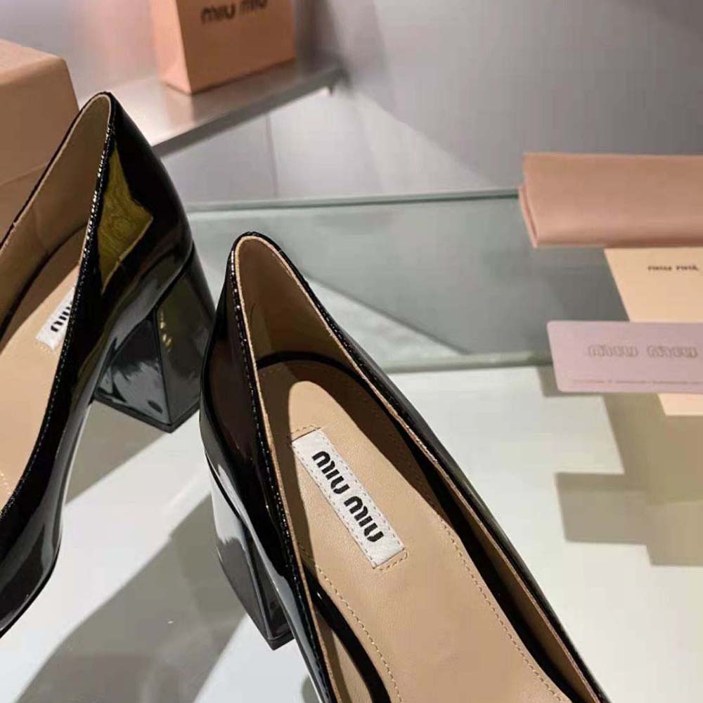 Miu Miu Women Patent Leather Pumps in 65 mm Heel Height-Black - image 8