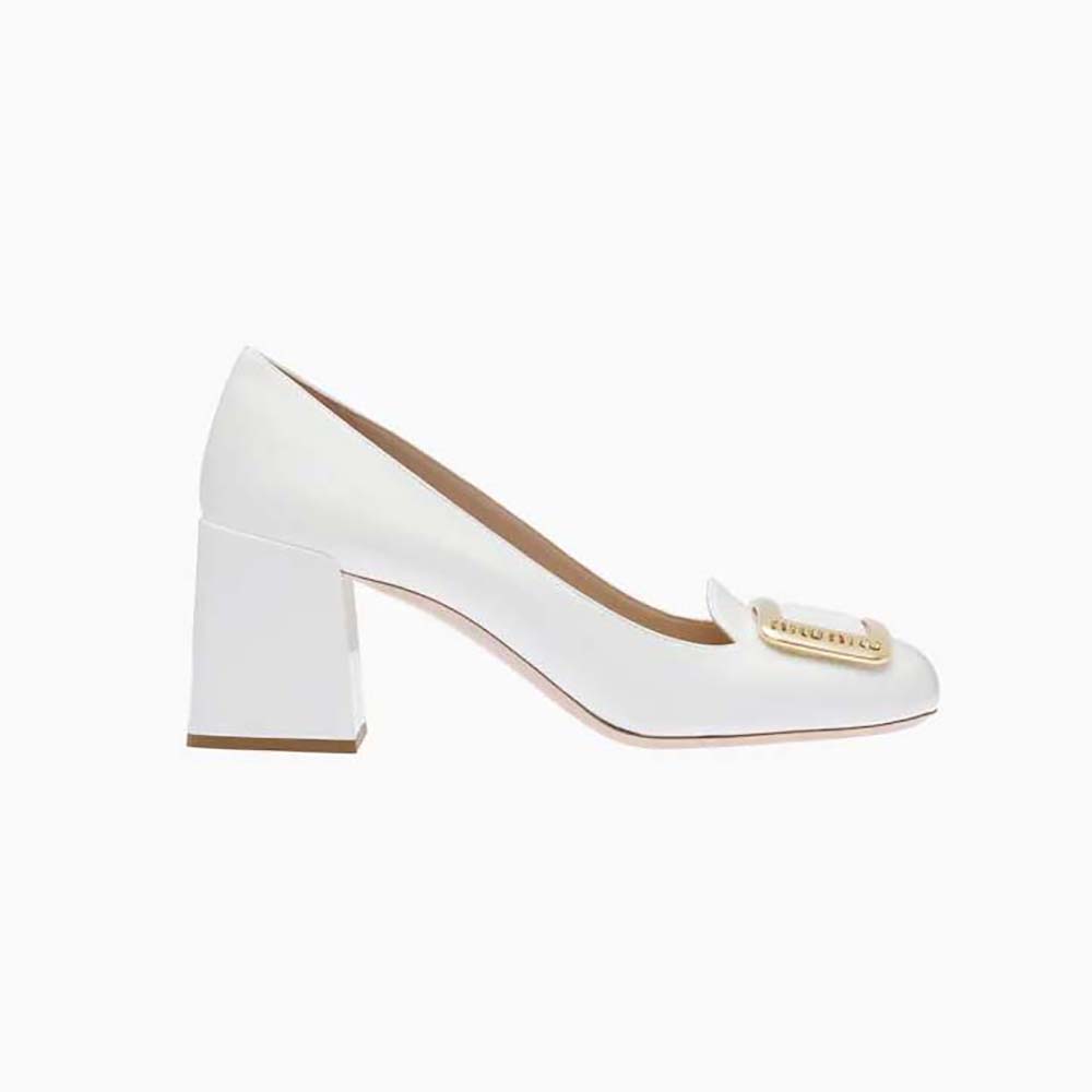 Side view of Miu Miu Women Patent Leather Pumps in 65 mm Heel Height-White