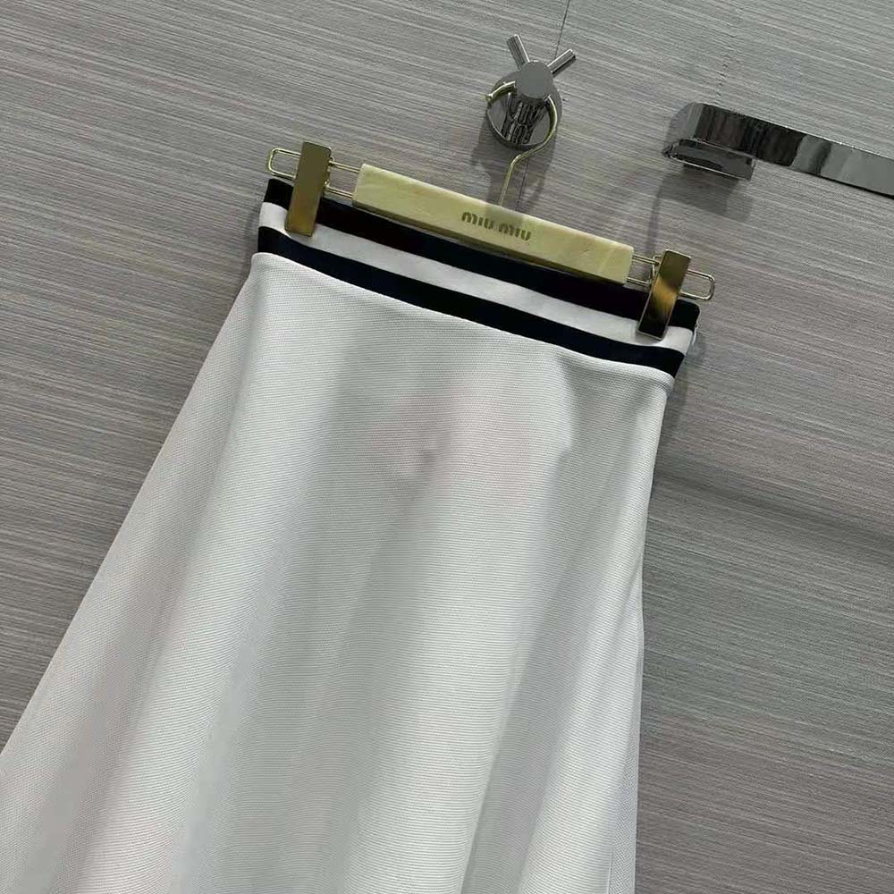 Miu Miu Women Piqué Skirt with Jacquard Logo - image 4