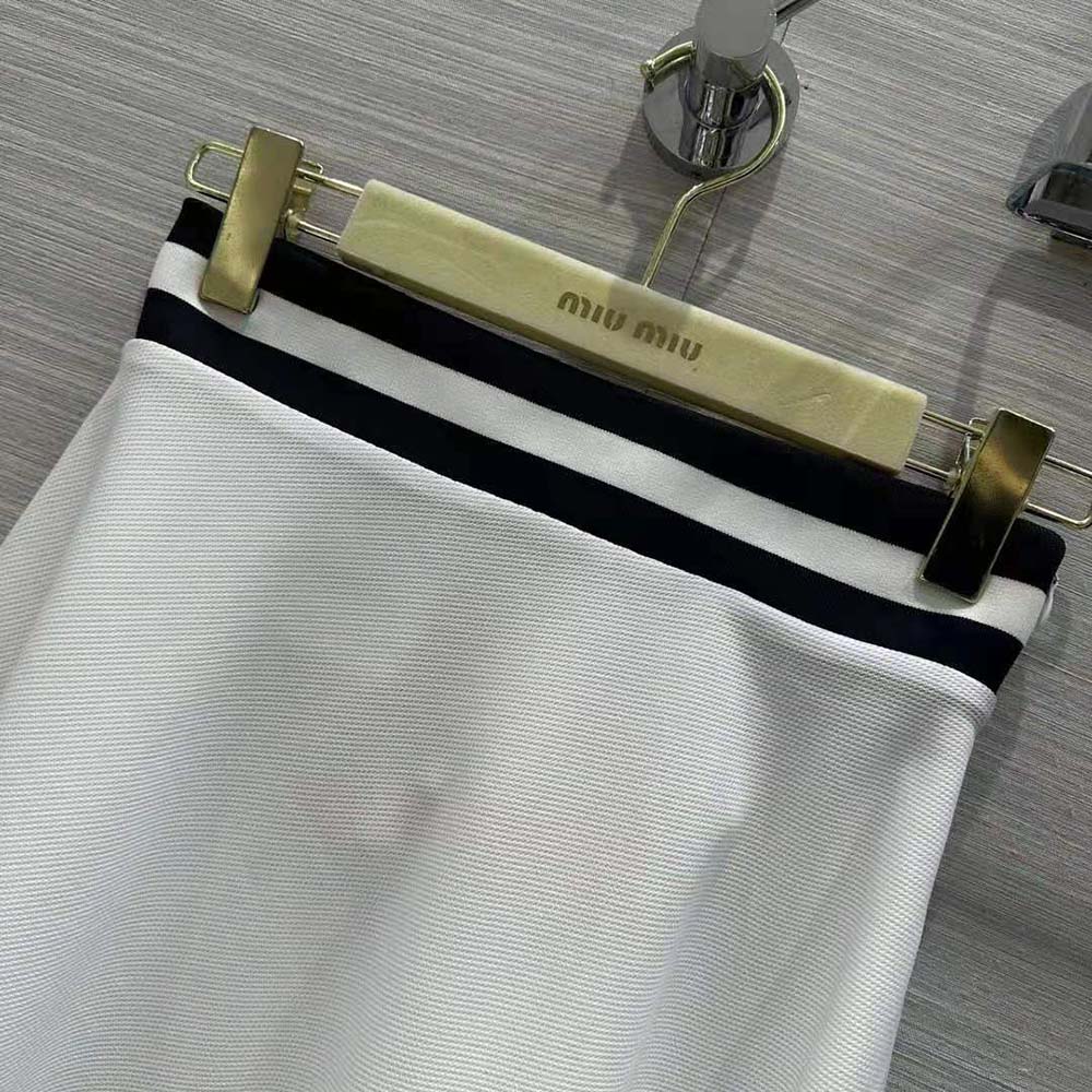 Miu Miu Women Piqué Skirt with Jacquard Logo - image 6