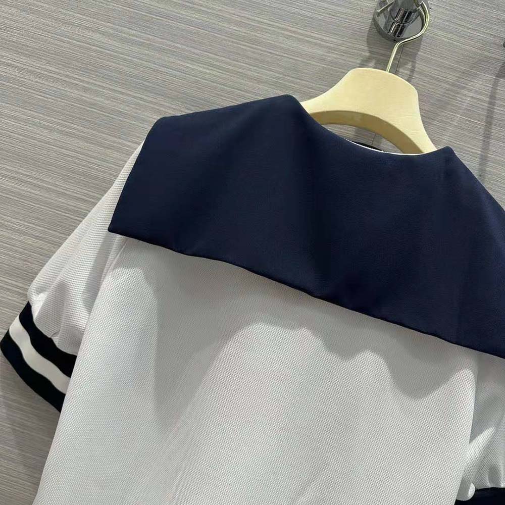Miu Miu Women Piqué Top with Jacquard Logo - image 6