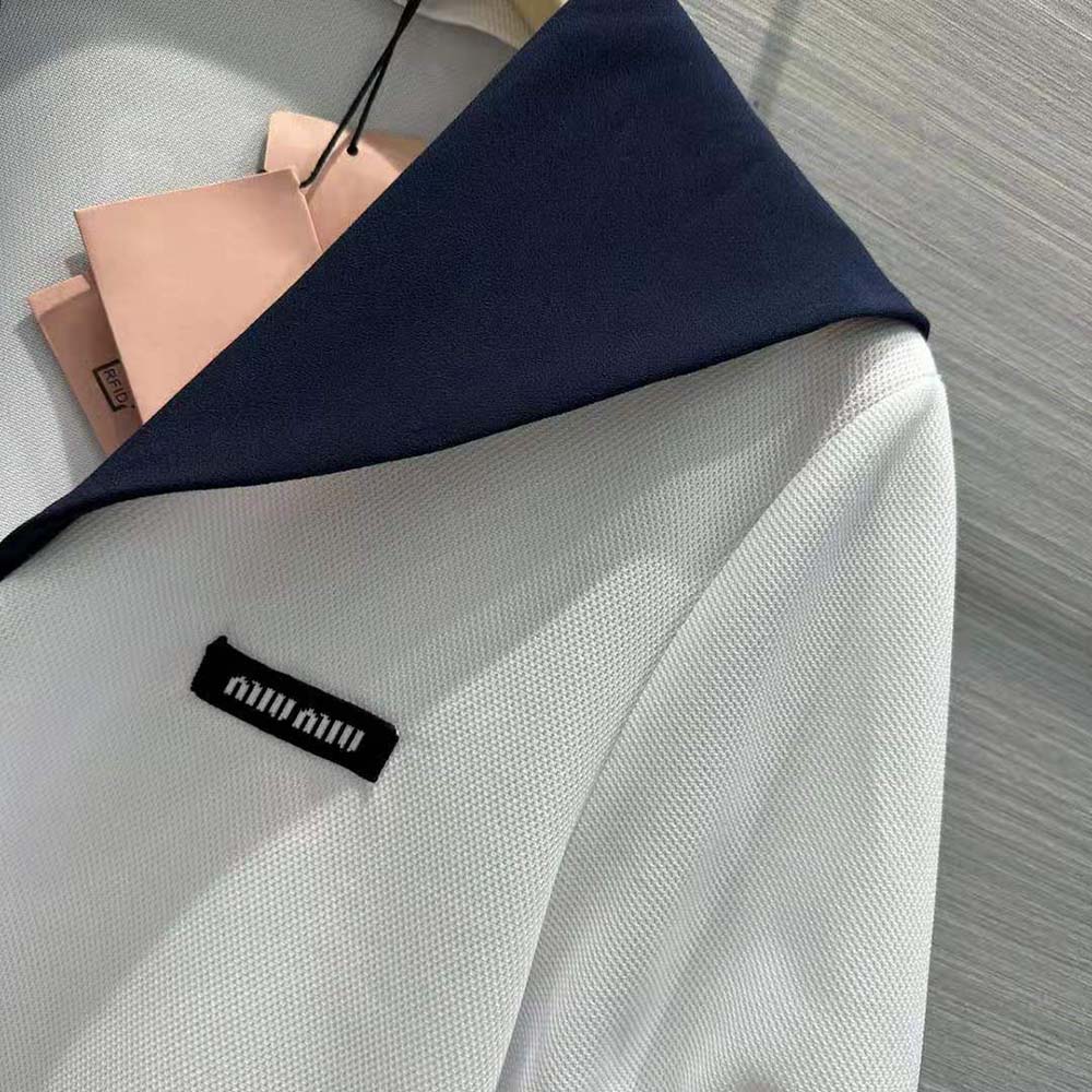Miu Miu Women Piqué Top with Jacquard Logo - image 9