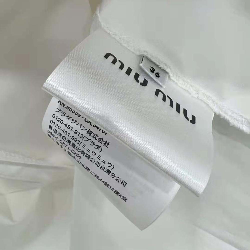 Miu Miu Women Sailor Poplin Dress with Embroidered Logo - image 10