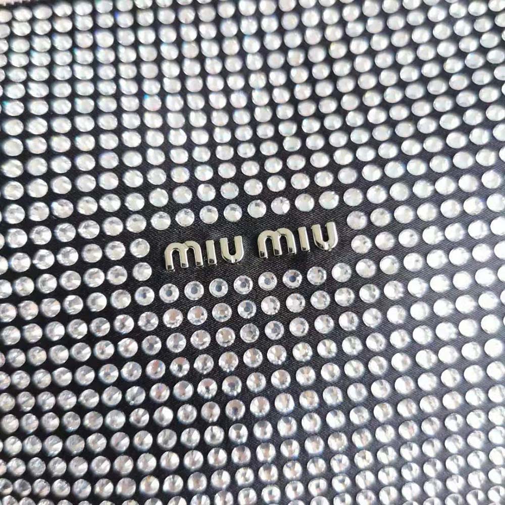 Miu Miu Women Spirit Satin Bag with Appliqués-Black - image 10