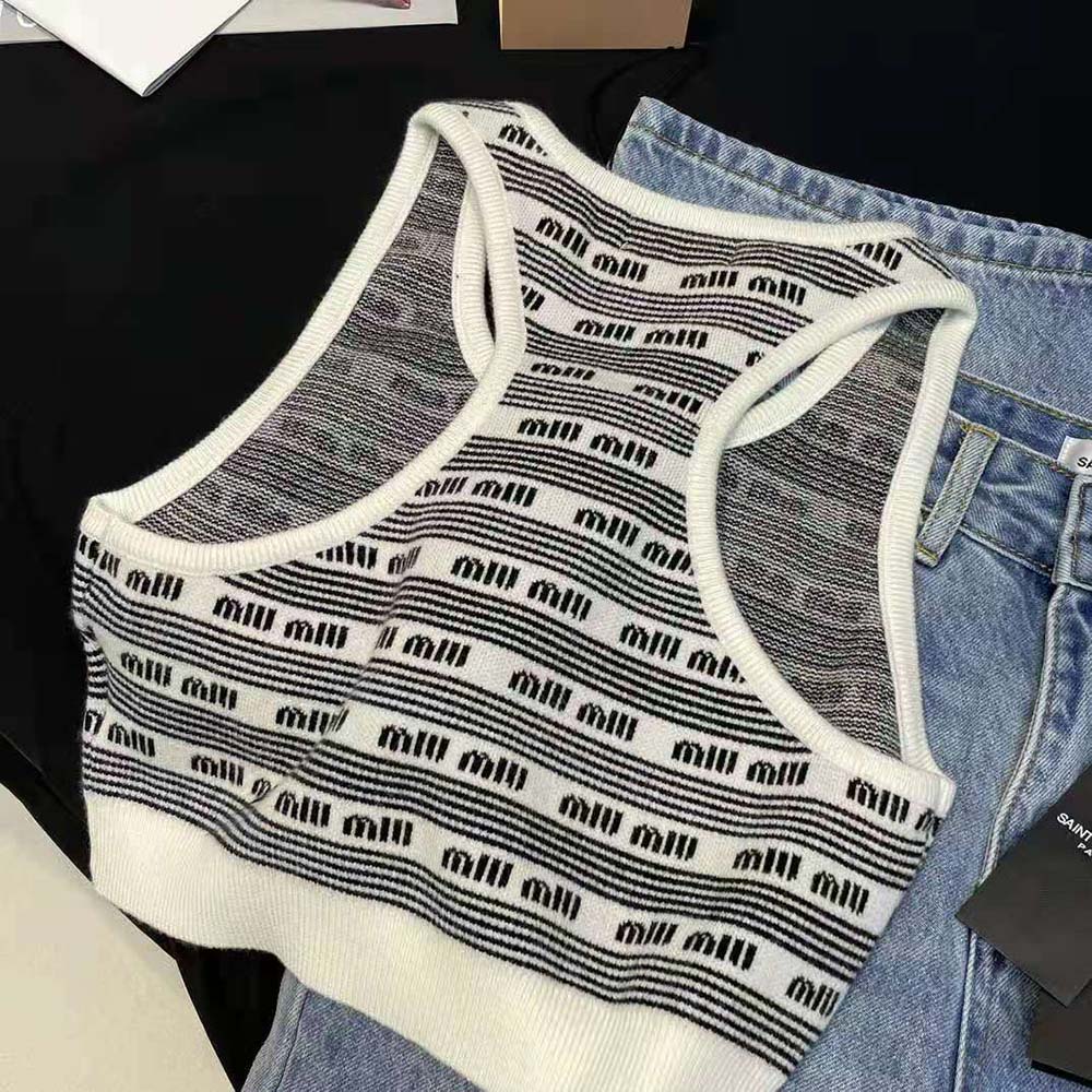 Miu Miu Women Viscose Top with Jacquard Logo - image 5
