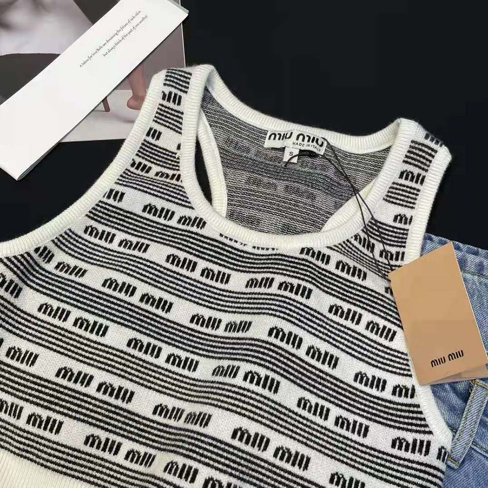 Miu Miu Women Viscose Top with Jacquard Logo - image 7