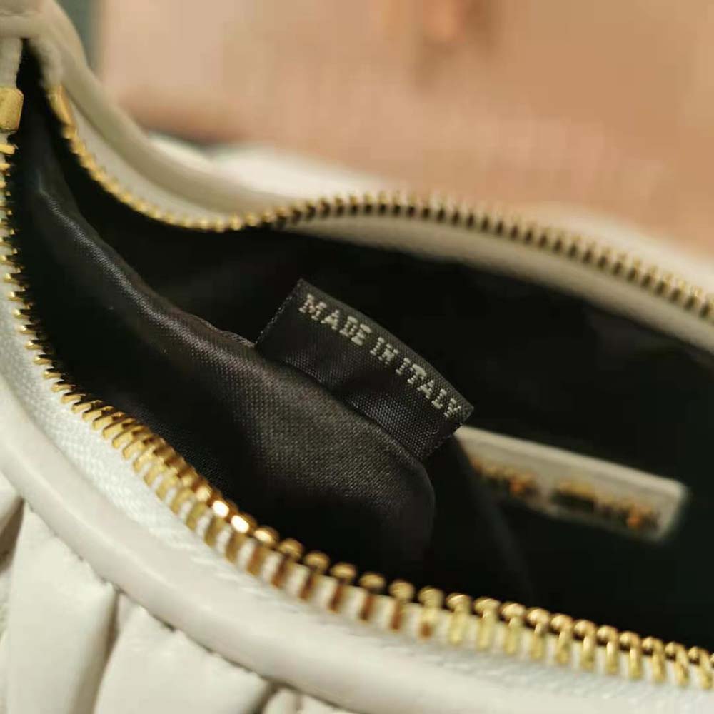Miu Miu Women Wander Matelassé Nappa Leather Hobo Bag-White - image 8