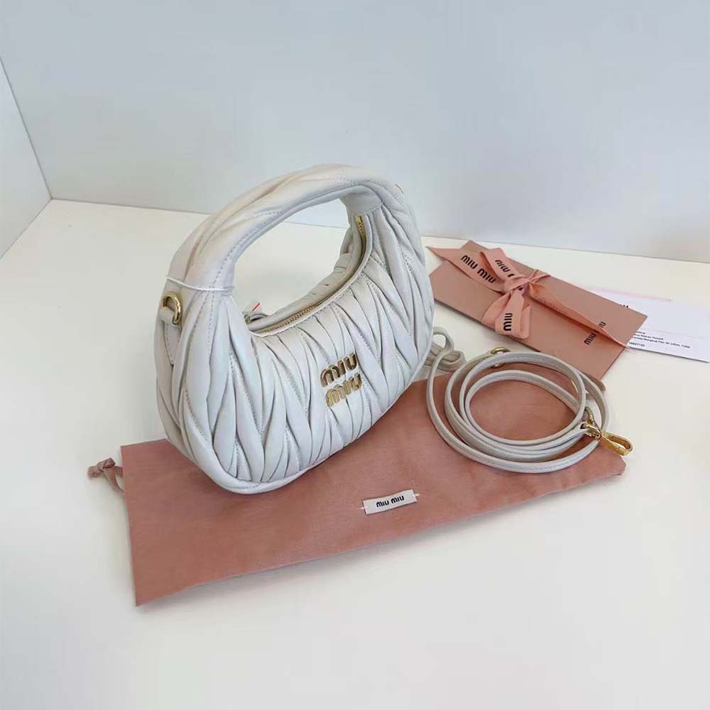 Miu Miu Women Wander Matelassé Nappa Leather Hobo Mini-Bag - image 4