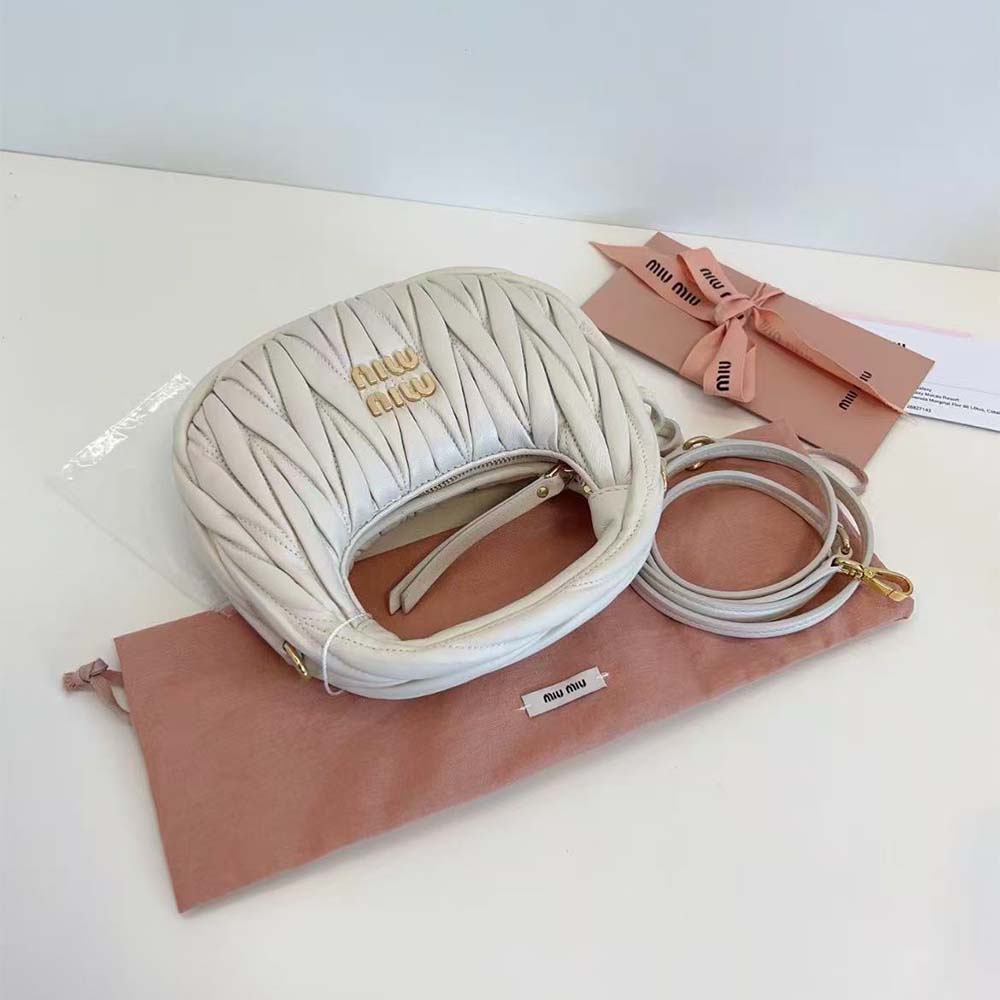 Miu Miu Women Wander Matelassé Nappa Leather Hobo Mini-Bag - image 5