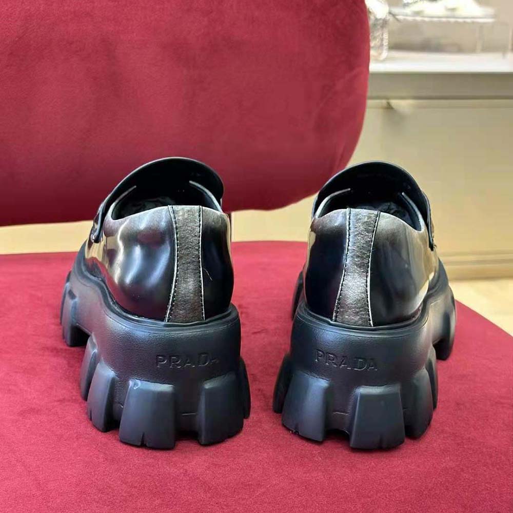 Prada Men Monolith Nuanced Brushed Leather Loafers - image 9