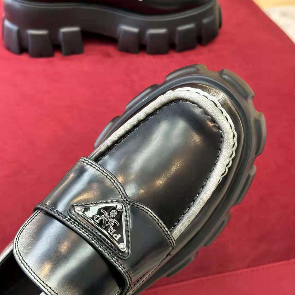 Prada Men Monolith Nuanced Brushed Leather Loafers - image 7
