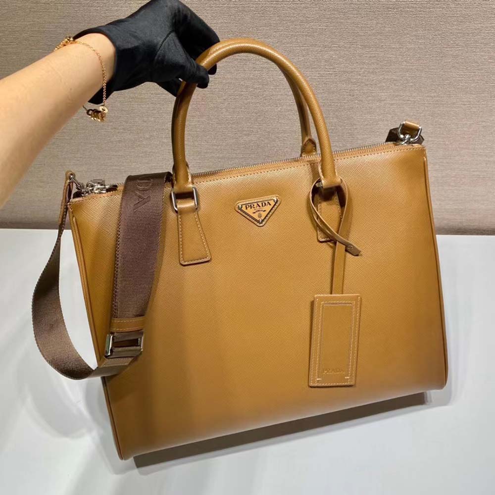 Prada Men Saffiano Leather Prada Galleria Bag-Brown - image 5