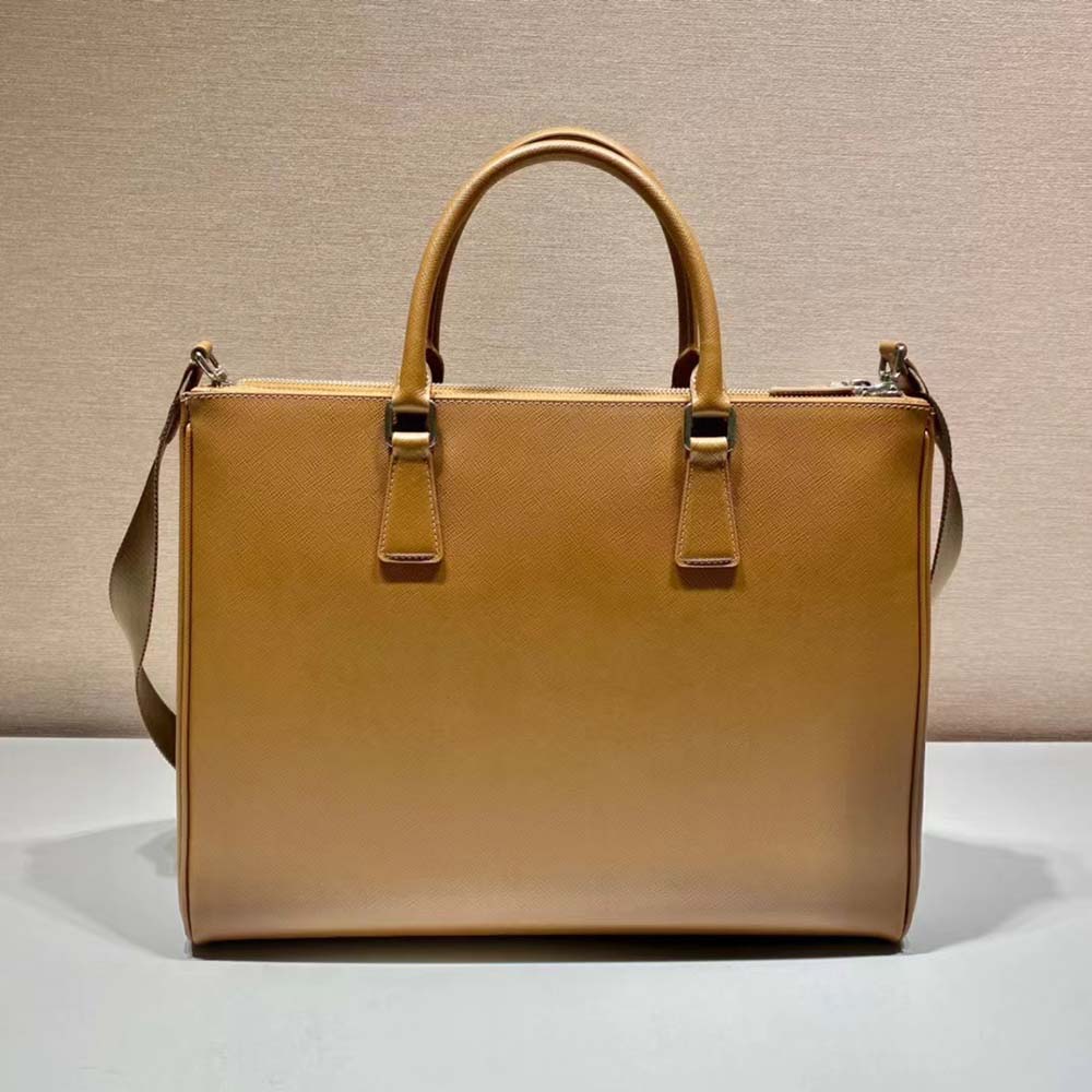 Prada Men Saffiano Leather Prada Galleria Bag-Brown - image 4