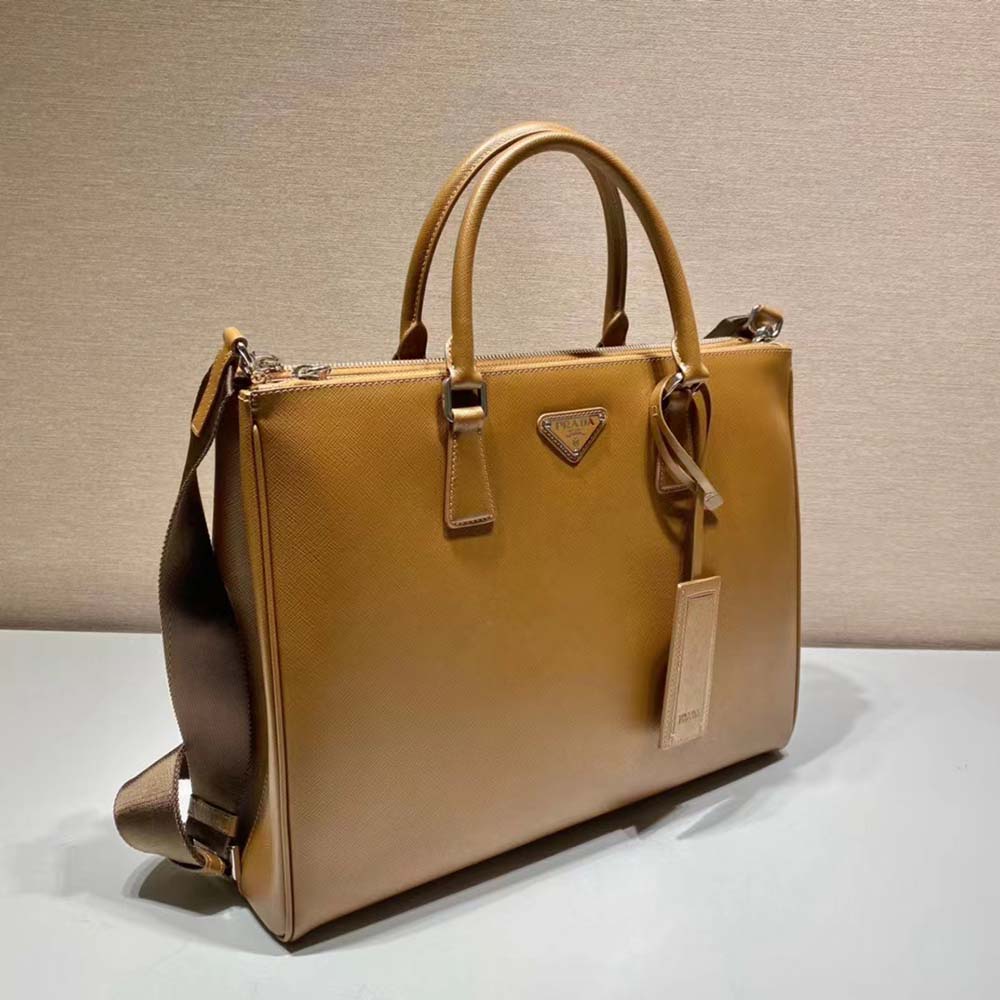 Prada Men Saffiano Leather Prada Galleria Bag-Brown - image 6