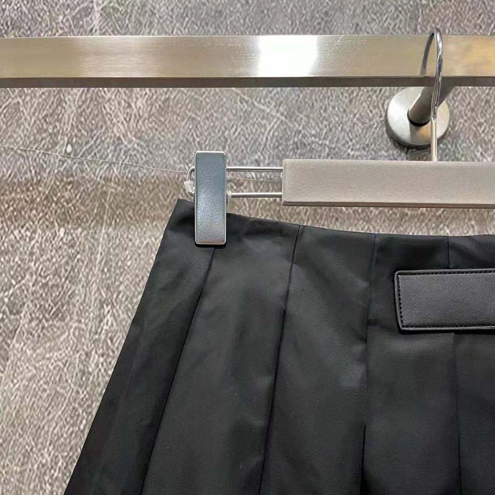 Prada Women Gabardine Miniskirt with Enameled Metal Triangle Logo - image 8