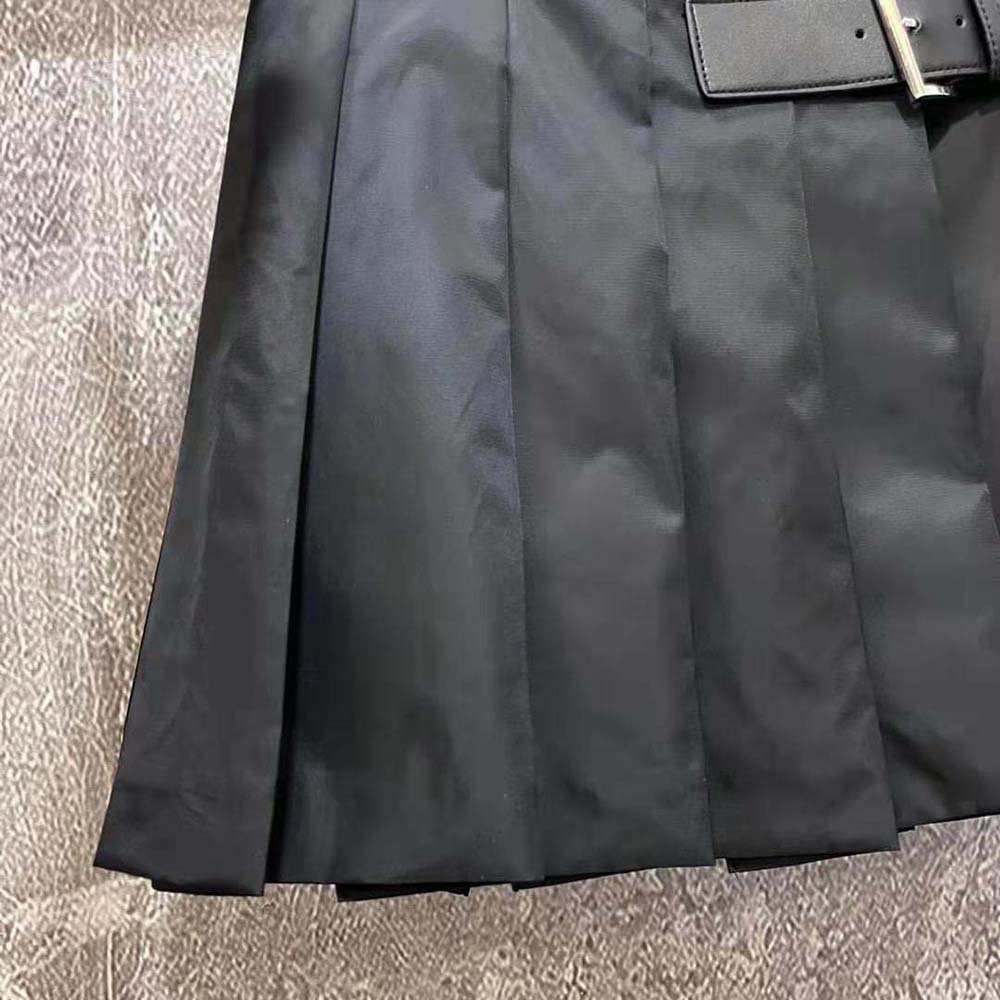 Prada Women Gabardine Miniskirt with Enameled Metal Triangle Logo - image 7