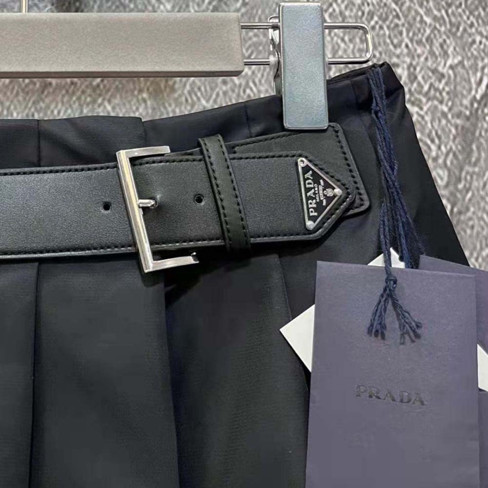 Prada Women Gabardine Miniskirt with Enameled Metal Triangle Logo - image 6