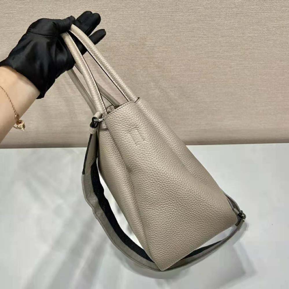Prada Women Large Leather Handbag-Gray - image 7