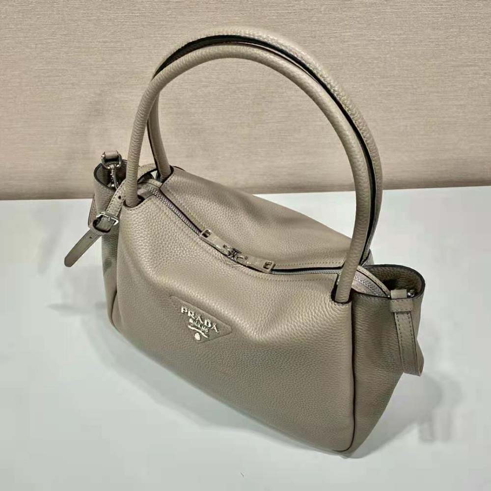 Prada Women Large Leather Handbag-Gray - image 6