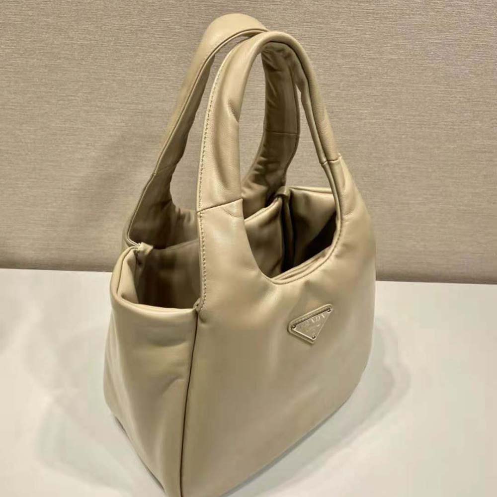Prada Women Medium Padded Prada Soft Nappa Leather Bag-Beige - image 5