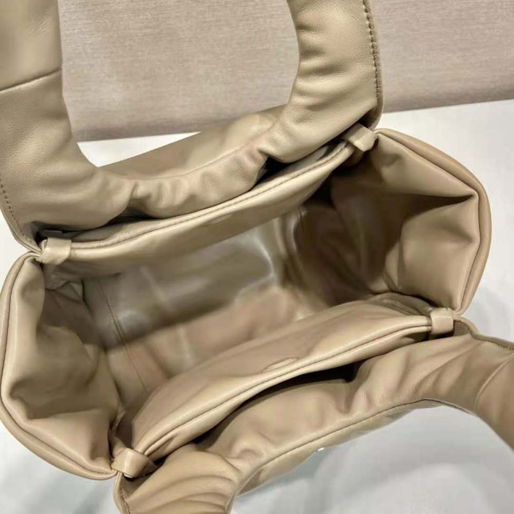 Prada Women Medium Padded Prada Soft Nappa Leather Bag-Beige - image 9