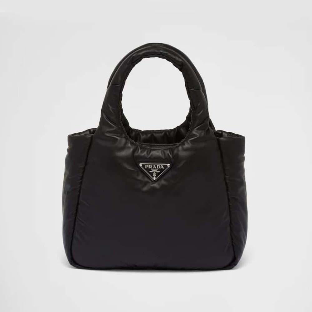 Front view of Prada Women Medium Padded Prada Soft Nappa Leather Bag-Black