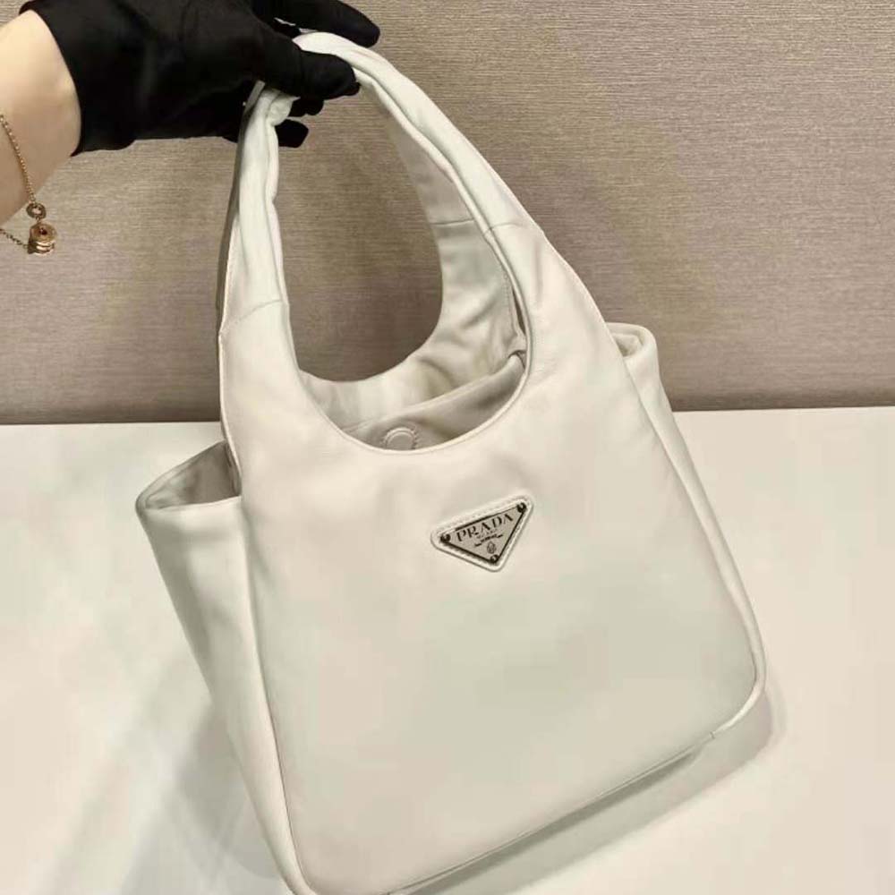 Prada Women Medium Padded Prada Soft Nappa Leather Bag-White - image 4