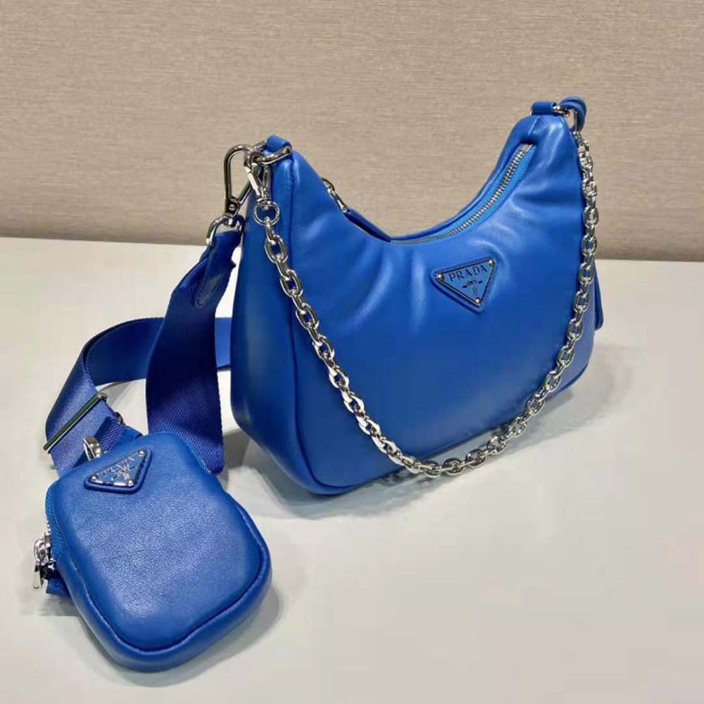 Prada Women Padded Nappa-Leather Prada Re-Edition 2005 Shoulder Bag-Blue - image 4